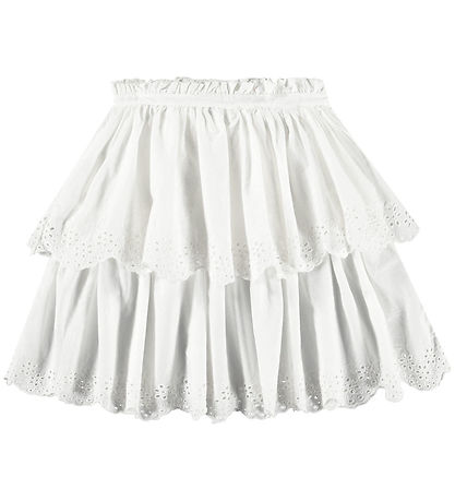 Molo Skirt - Brianna - Crisp White w. Pointelle
