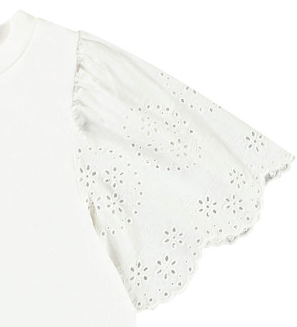 Molo T-shirt - Ritza - Crisp White w. Pointelle