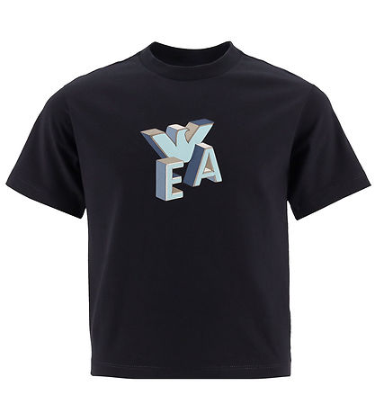 Emporio Armani T-shirt - 2-Pack - Black/Beige w. Print Emporio Armani T-shirt - 2-Pack - Black/Beige w. Print