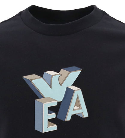 Emporio Armani T-shirt - 2-Pack - Black/Beige w. Print Emporio Armani T-shirt - 2-Pack - Black/Beige w. Print