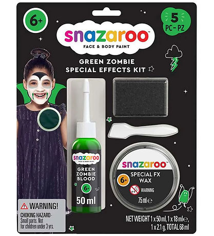 Ensemble de couleurs de maquillage SNAZAROO - Zombie Vert - 5 Pa Ensemble de couleurs de maquillage SNAZAROO - Zombie Vert - 5 Pa
