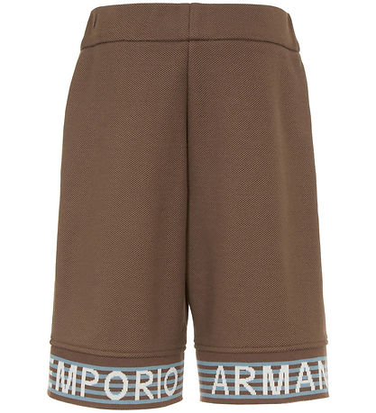 Emporio Armani Shorts - Piqué - Chocolate Chip