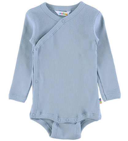 Joha Wrap Bodysuit l/s - Rib - Dusty Blue