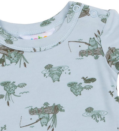Joha Bodysuit k/æ - Viscose/Bamboo - Light blue w. Frogs Joha Bodysuit k/æ - Viscose/Bamboo - Light blue w. Frogs