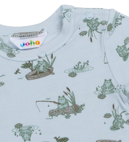 Joha T-shirt - Viscose/Bamboo - Light blue w. Frogs