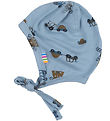 Joha Baby Hat - Viscose/Bamboo - Blue w. Wind turbines Joha Baby Hat - Viscose/Bamboo - Blue w. Wind turbines