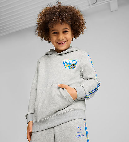 Puma x Hot Wheels Hoodie - Grey Melange w. Blue