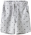 Name It Stuttbuxur - NkmVolo - Light Grey Melange/Boats