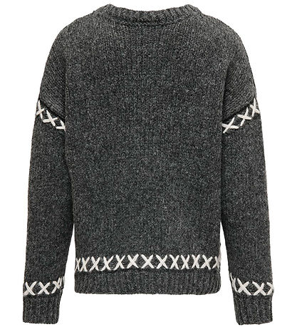 Kids Only Blouse - Knitted - KogAmanda - Dark Grey Melange/Cloud Kids Only Blouse - Knitted - KogAmanda - Dark Grey Melange/Cloud