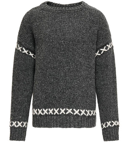 Kids Only Blouse - Knitted - KogAmanda - Dark Grey Melange/Cloud Kids Only Blouse - Knitted - KogAmanda - Dark Grey Melange/Cloud