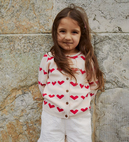 Copenhagen Colors Cardigan - Knitted - Heart - Berry Comb Copenhagen Colors Cardigan - Knitted - Heart - Berry Comb