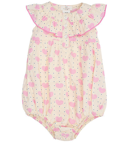 Barboteuse d'Été Copenhagen Colors - Heart et Dots - Frill - Hea Barboteuse d'Été Copenhagen Colors - Heart et Dots - Frill - Hea