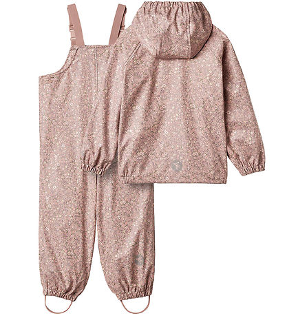 Wheat Rainwear w. Suspenders - PU - Charlie - Powder Flower Mead