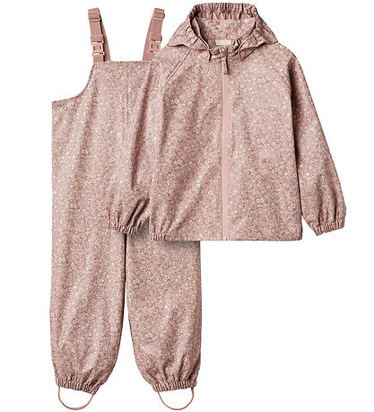Wheat Rainwear w. Suspenders - PU - Charlie - Powder Flower Mead