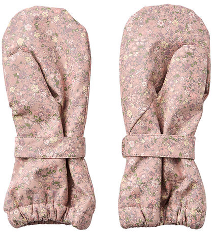 Wheat Mittens w. Fleece - PU - Rily - Powder Flower Meadow Wheat Mittens w. Fleece - PU - Rily - Powder Flower Meadow