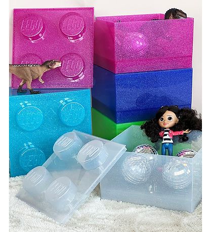 LEGO® Storage Storage Box - 4 Knobs - Glitter Light Blue