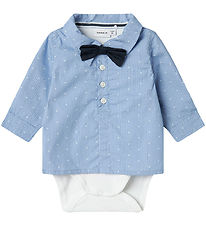 Name It 셔츠형 보디수트 긴팔 - NbmRiza - 세레니티 Name It 셔츠형 보디수트 긴팔 - NbmRiza - 세레니티