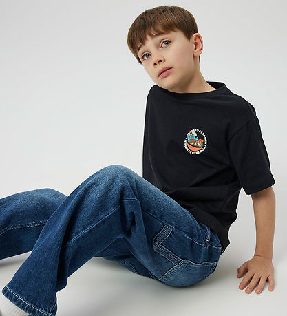 T-Shirt Name It - NkmSilass - Noir av. Imprimé T-Shirt Name It - NkmSilass - Noir av. Imprimé