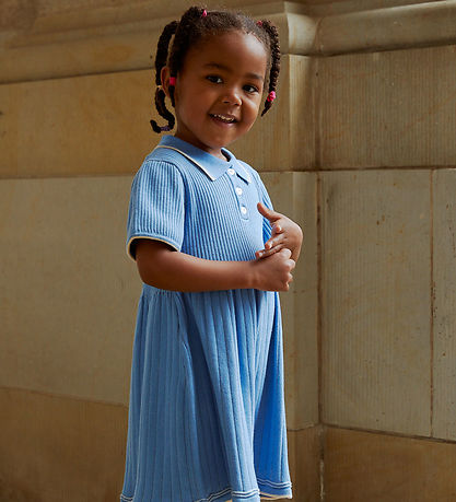 Copenhagen Colors Kleid - Strick - Sky Blue/Cream Kamm