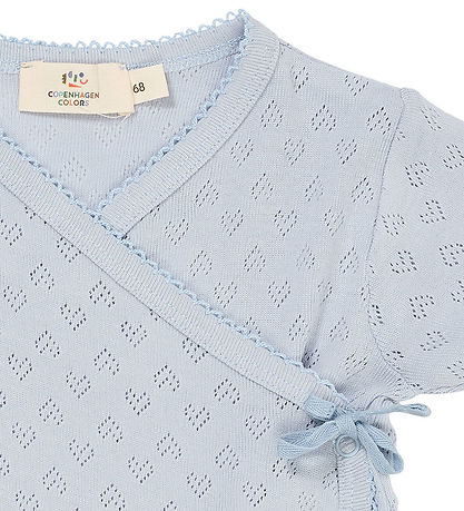 Copenhagen Colors Wrap Bodysuit k/æ - Dusty Blue Copenhagen Colors Wrap Bodysuit k/æ - Dusty Blue