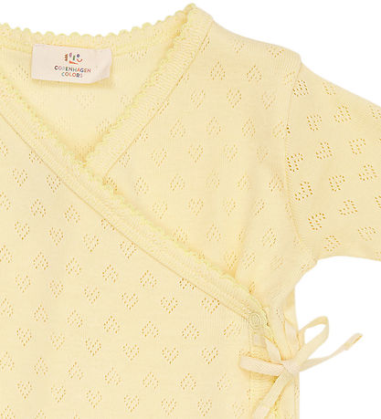 Copenhagen Colors Wrap Bodysuit k/æ - Pale Yellow Copenhagen Colors Wrap Bodysuit k/æ - Pale Yellow