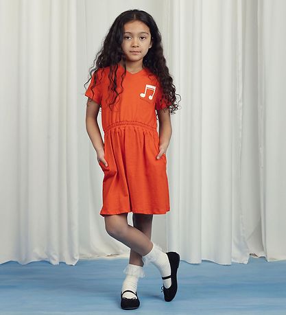 Mini Rodini Kleid - Hinweis - Rot-Orange