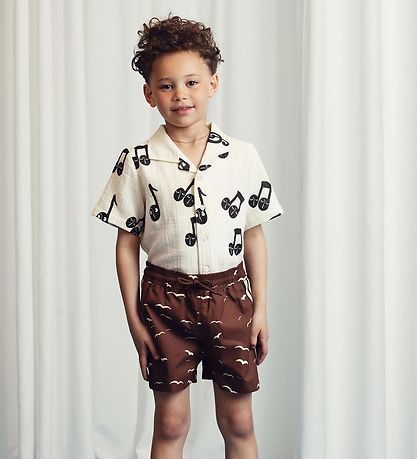 Mini Rodini Swim Shorts - UV 50+ - Seagull - Brown