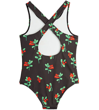 Mini Rodini Swimsuit - UV 50+ - Lingonberries - Black