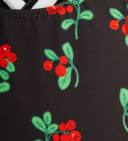 Mini Rodini Swimsuit - UV 50+ - Lingonberries - Black