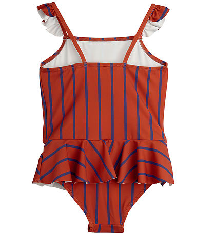 Mini Rodini Swimsuit - UV50+ - Stripe - Rusty/Blue