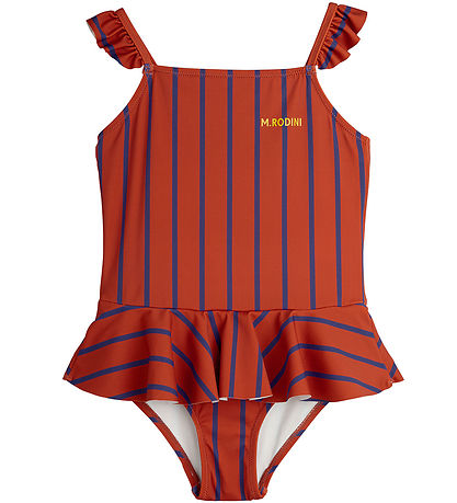 Mini Rodini Swimsuit - UV50+ - Stripe - Rusty/Blue