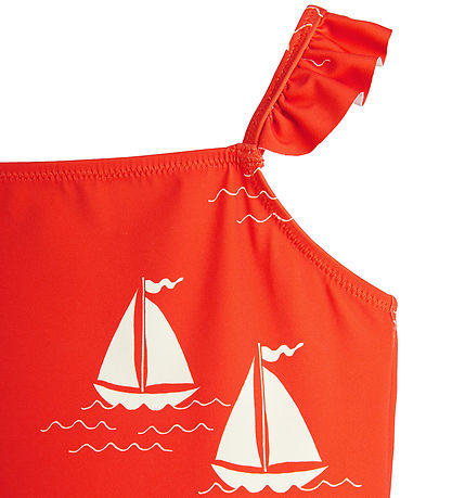 Mini Rodini Swimsuit - UV50+ - Sailing Boats - Red