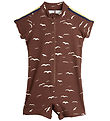 Mini Rodini Coverall Swimsuit - UV50+ - Seagull - Brown Mini Rodini Coverall Swimsuit - UV50+ - Seagull - Brown