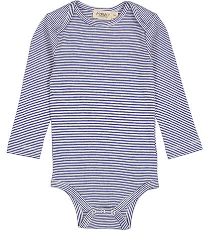 MarMar Bodysuit l/s - Rib - Modal - Legs - Blue Stripe