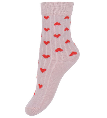 Minipop Socks - Rib - Bamboo - 3-Pack - Rose Heart