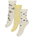 Minipop Socks - Rib - Bamboo - 3-Pack - Flower Mix