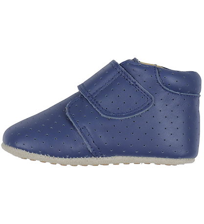 Pom Pom Leren Slippers - Beginners Klittenband Seizoen - Blue Sp