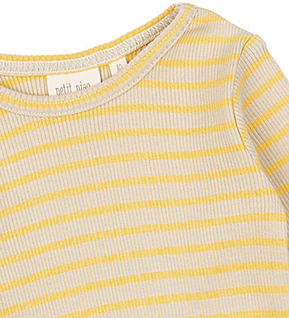 Petit Piao Blouse - Rib - Modal - Yellow Sun/Dark Off White