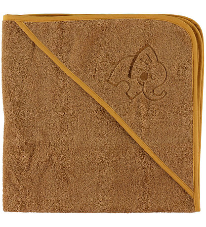Nørgaard Madsens Baby towel - 100x100 cm - Caramel w. Elephant Nørgaard Madsens Baby towel - 100x100 cm - Caramel w. Elephant