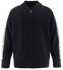 Emporio Armani Cardigan - Knitted - Navy/White Emporio Armani Cardigan - Knitted - Navy/White