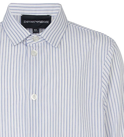 Emporio Armani Overhemd - Wit/Blauw Gestreept