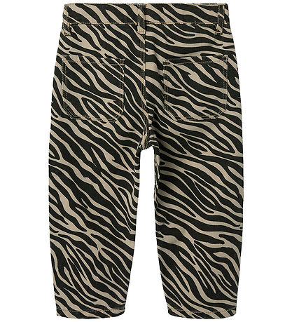 Name It Jeans - NmfBella - Mom Pants - Cement/Black Zebra