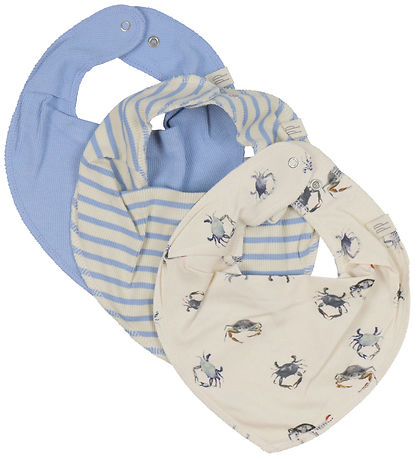 Petit Piao Teething Bib - Rib - Modal - 3-Pack - Sea