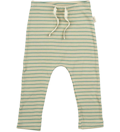 Petit Piao Hosen - Rib - Modal - Granit Green/Dark Off White