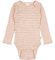 Petit Piao Body l/ä - Rib - Modal - Hell Rose/Dark Off White