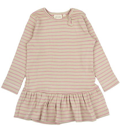 Robe Petit Piao - Rib - Modal - Lumineux Rose/Dark Off White