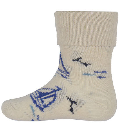 MP Socks - Bamboo - Karl - Ecru w. Blue