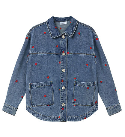 Name It Jeansjacka - NkfMandy - Medium+ Blue Denim/Heart Name It Jeansjacka - NkfMandy - Medium+ Blue Denim/Heart