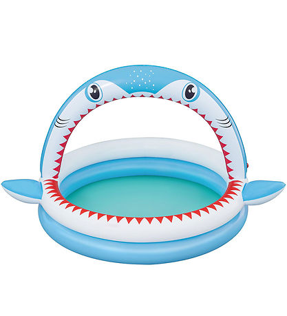 Bestway Kiddy Pool w. Sprinkler - 163 x 127 cm - Sharktastic