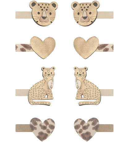 Mimi & Lula Hiusklipsi - 8 kpl - 3 cm - Larry Leopard